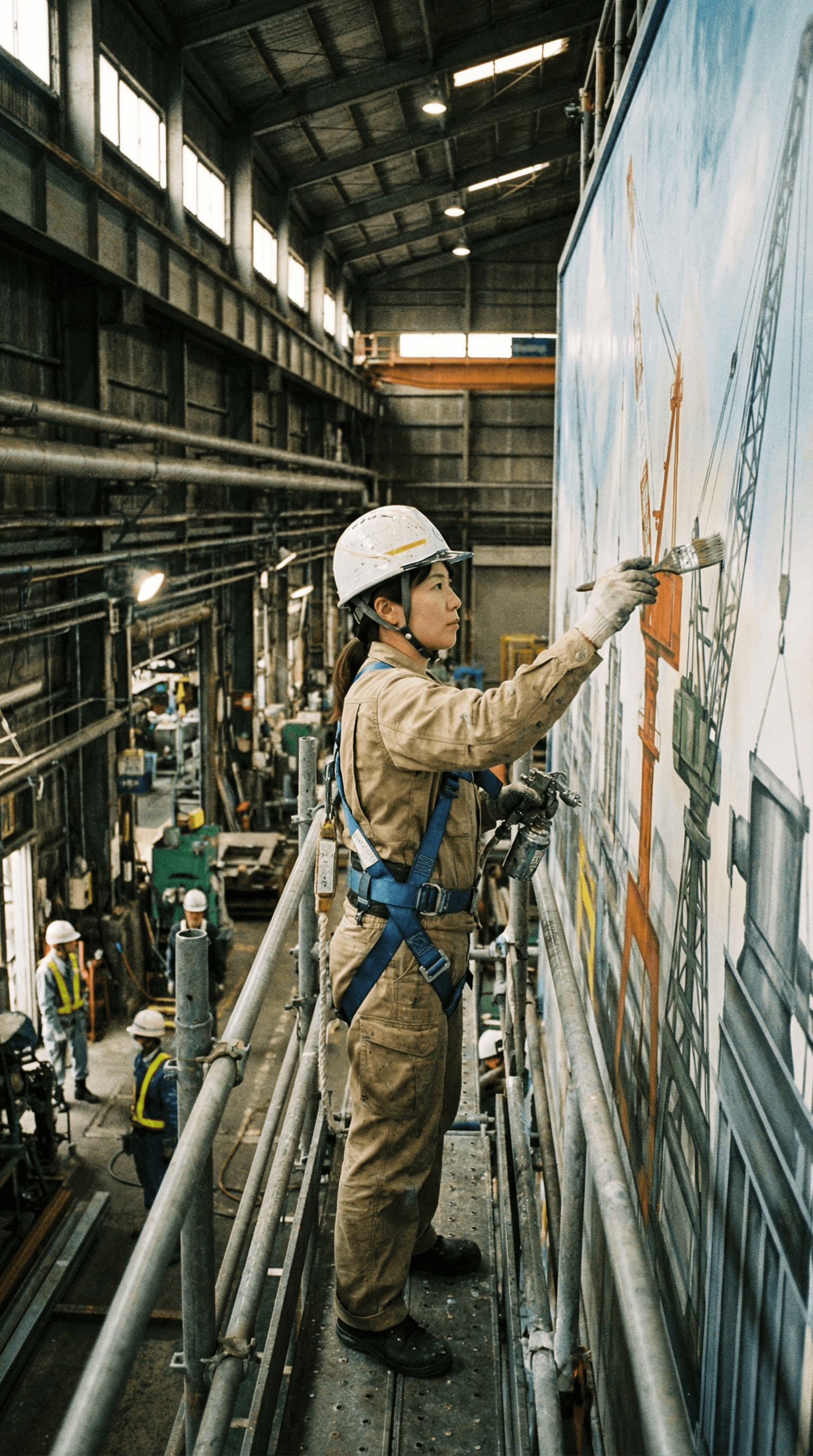 工場内で制作するアーティスト