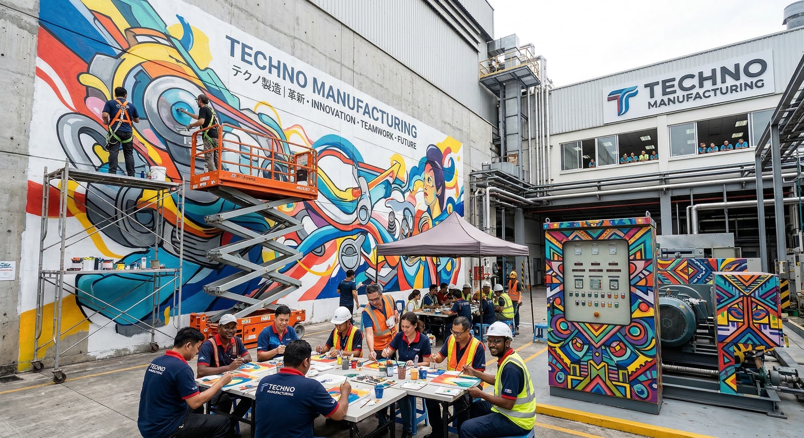 工場・オフィスの壁画・空間演出